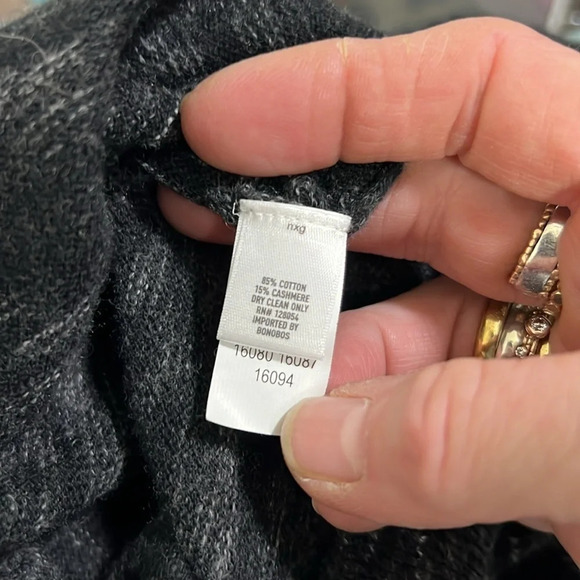 Bonobos Cotton/Cashmere Gray Variegated Knit Quarter Zip Pullover Size M - Picture 7 of 9